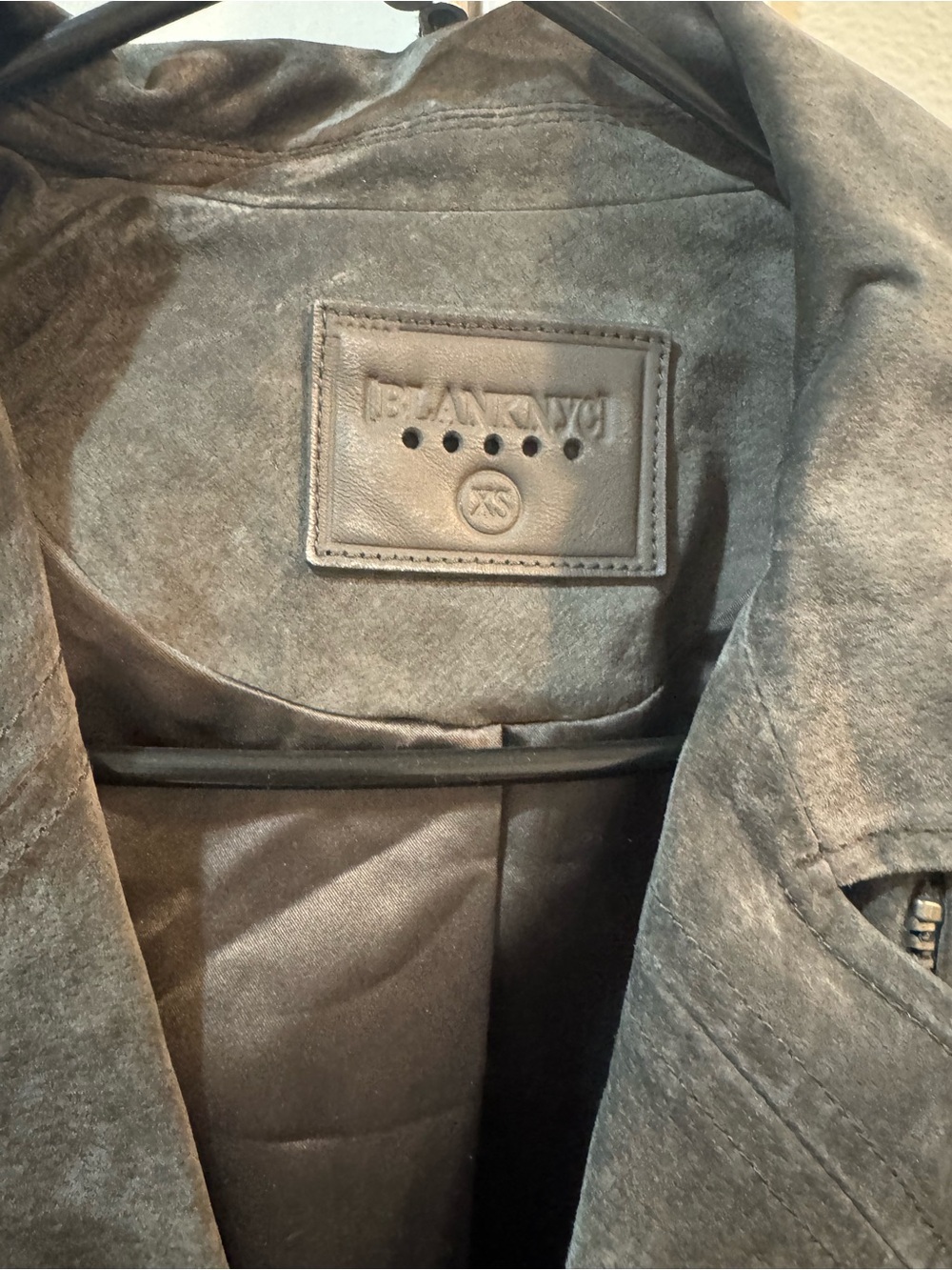 Blank NYC Gray Suede Moto Jacket with Belted Waist - Picture 2 of 3